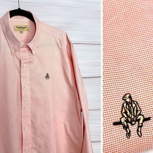 Paul Stuart Casual Down Shirt Button Down Cotton Embroidered Logo XL made in USA